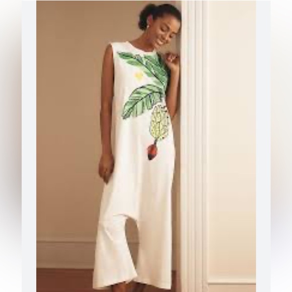 NWT retail $168 size S FARM RIO “I Heart Bananas” organic cotton Jumpsuit. - Picture 3 of 6